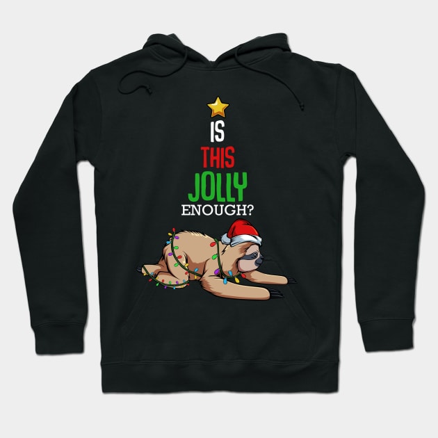 Sloth - Jolly Sloth - Funny Christmas Sayings Hoodie by Lumio Gifts